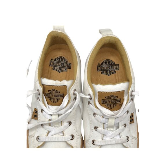 Harley-Davidson Torland Women’s 8 White Canvas Sneakers D84435 - Picture 5 of 12